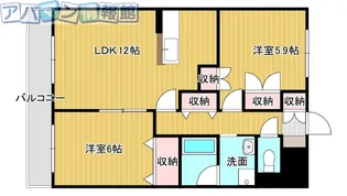 2LDKの間取り画像