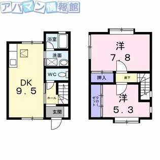メゾネットしをんB【1階】の間取り