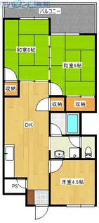 アワヤママンション【2階】の間取り