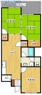 アワヤママンション【2階】の間取り