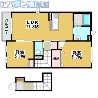 シャーメゾンSUMON早通Ⅰ【2階】の間取り