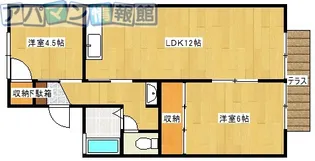 ベルサイユ田中【102号室】の間取り