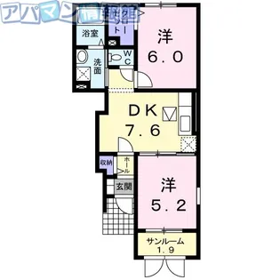マーベラス石井【1階】の間取り