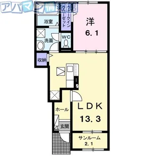 ヒカルサ新潟新津【1階】の間取り