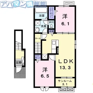 ヒカルサ新潟新津【2階】の間取り