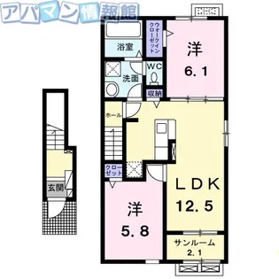ピアニッシモⅠ【2階】の間取り