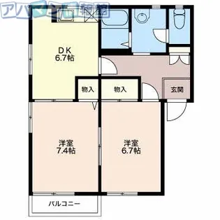 ぴゅあぐりーんべーるC【2階】の間取り