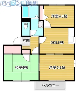 グリーンハイツ池ノ山D【2階】の間取り