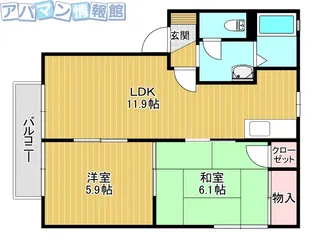 プラムロード【A102号室】の間取り