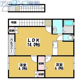 荻川ファーストハイツ【202号室】の間取り