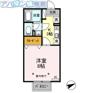 セジュール程島Ⅰ【201号室】の間取り