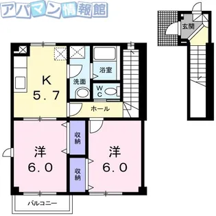 グリーン・ストリーム【2階】の間取り