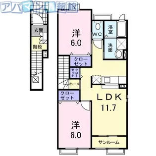 アダージォ【2階】の間取り