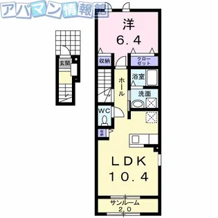 ミルキーパーク城所Ⅱ【201号室】の間取り