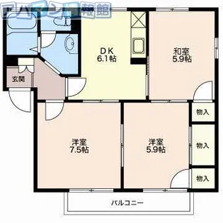 グリーンベールK【102号室】の間取り