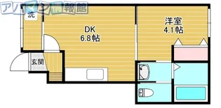 ルーナなおりやま【103号室】の間取り
