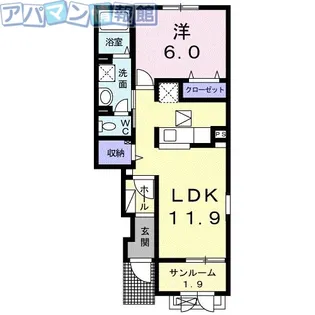 桜シャンブル【1階】の間取り
