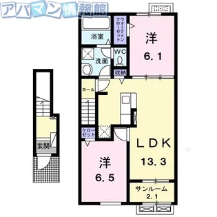 メゾン・ド・ポワールA【2階】の間取り