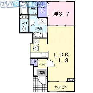プライア五月Ⅰ【1階】の間取り