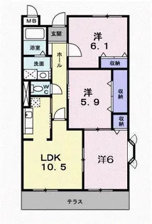 エスト京田辺【101号室】の間取り