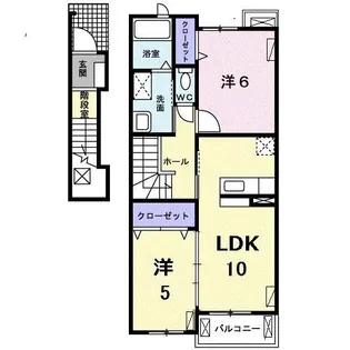 エスポワール梅美台【206号室】の間取り