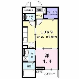 1LDKの間取り画像
