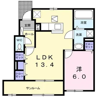 アルファコート【1階】の間取り