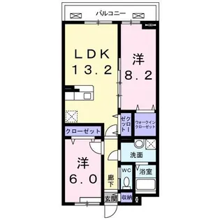 サウスヴィラ田辺【2階】の間取り