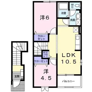 コンフォール南B【202号室】の間取り