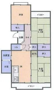 大覚寺市営住宅【1号室】の間取り