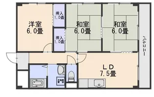 グレースコート男山【3階】の間取り
