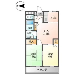 グリーンヒル【203号室】の間取り