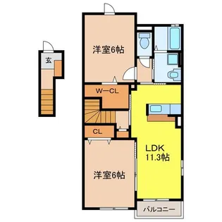 プリムローズ【201号室】の間取り