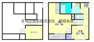 1LDKの間取り画像