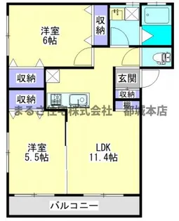 ウィズMⅠ・Ⅱ【3階】の間取り