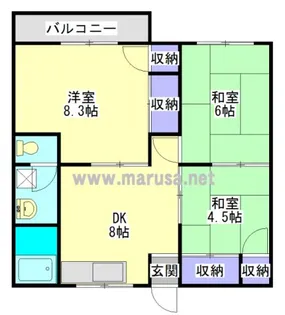 ワシントンハイツ【102号室】の間取り
