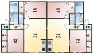 セジュールウエスト【B-202号室】の間取り