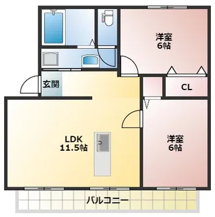 高洲マンション【1階】の間取り