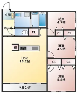 ローズガーデン【303号室】の間取り