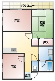 フローラ花山手A【2階】の間取り