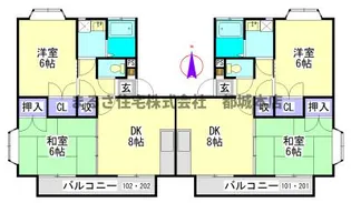 レインボー都北ハイツ【H-201号室】の間取り