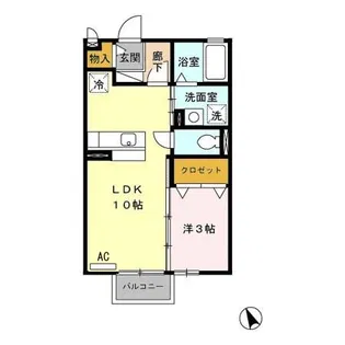 セジュール・希らら【2階】の間取り
