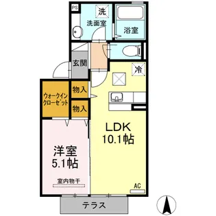 ボナールTOMO B棟【1階】の間取り