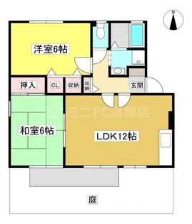 ハーバービュー丸山 EAST【102号室】の間取り