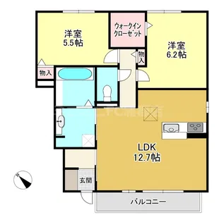 ポム ドゥ テール【1階】の間取り