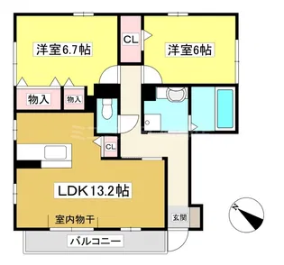 コンフォート杏【1階】の間取り