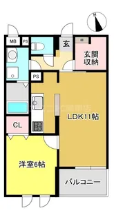 フェリシエ【3階】の間取り