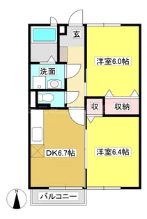 ローマ・パラシオ下向山【2階】の間取り