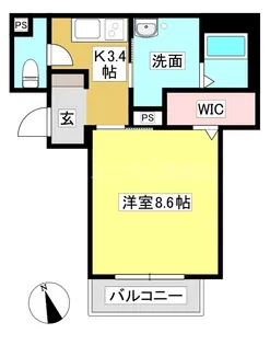 ベレオ栄【1階】の間取り