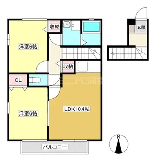 トレジャー御幸Ⅱ【2階】の間取り